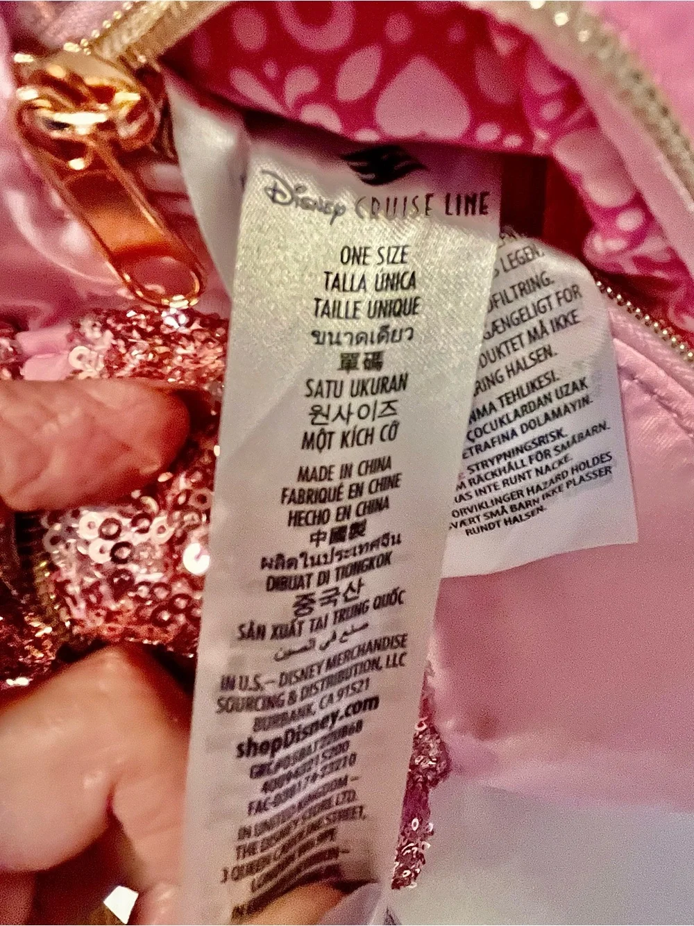 Disney Cruise Bibbidi Bobbidi Boutique Pink Sequin Backpack